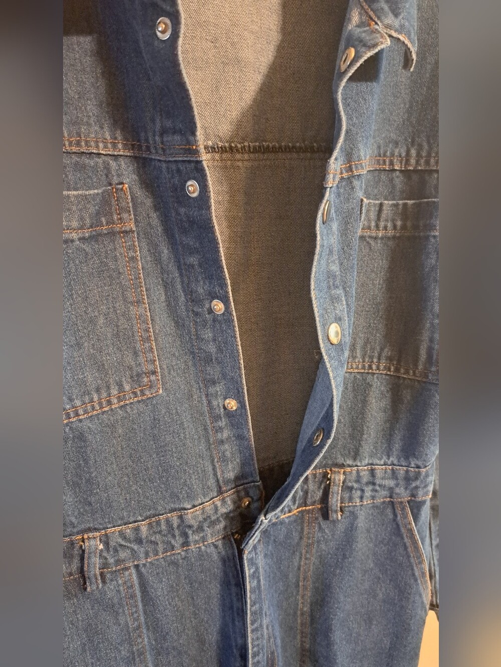 Fashion Nova Denim Utility Romper/Jumpsuit L Cotton READ SIZING RUNS SMALLER - Picture 6 of 10
